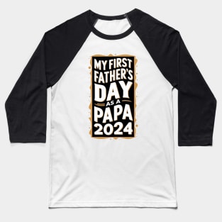 First Time Dad Est 2024 Fathers Day Baseball T-Shirt